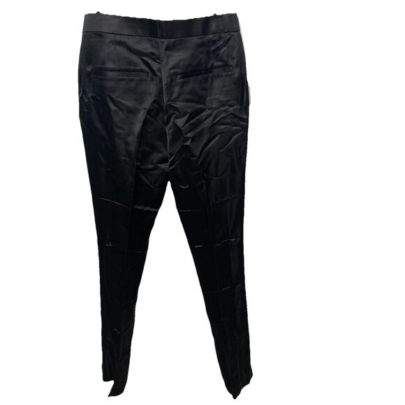Helmut Lang INTERMIX Trousers Satin Straight Leg High Rise Italy Womens 00 Black - Picture 3 of 14